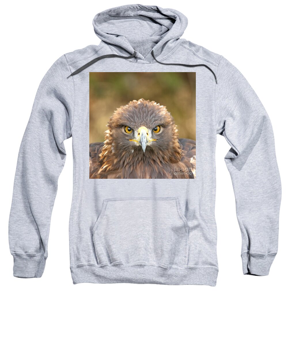  Eagle Sweatshirt featuring the photograph Golden Eyes by Heather King