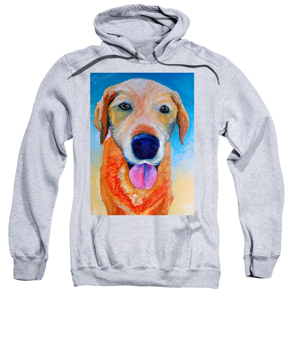 Dog Sweatshirt featuring the painting Gordon by Chiara Magni