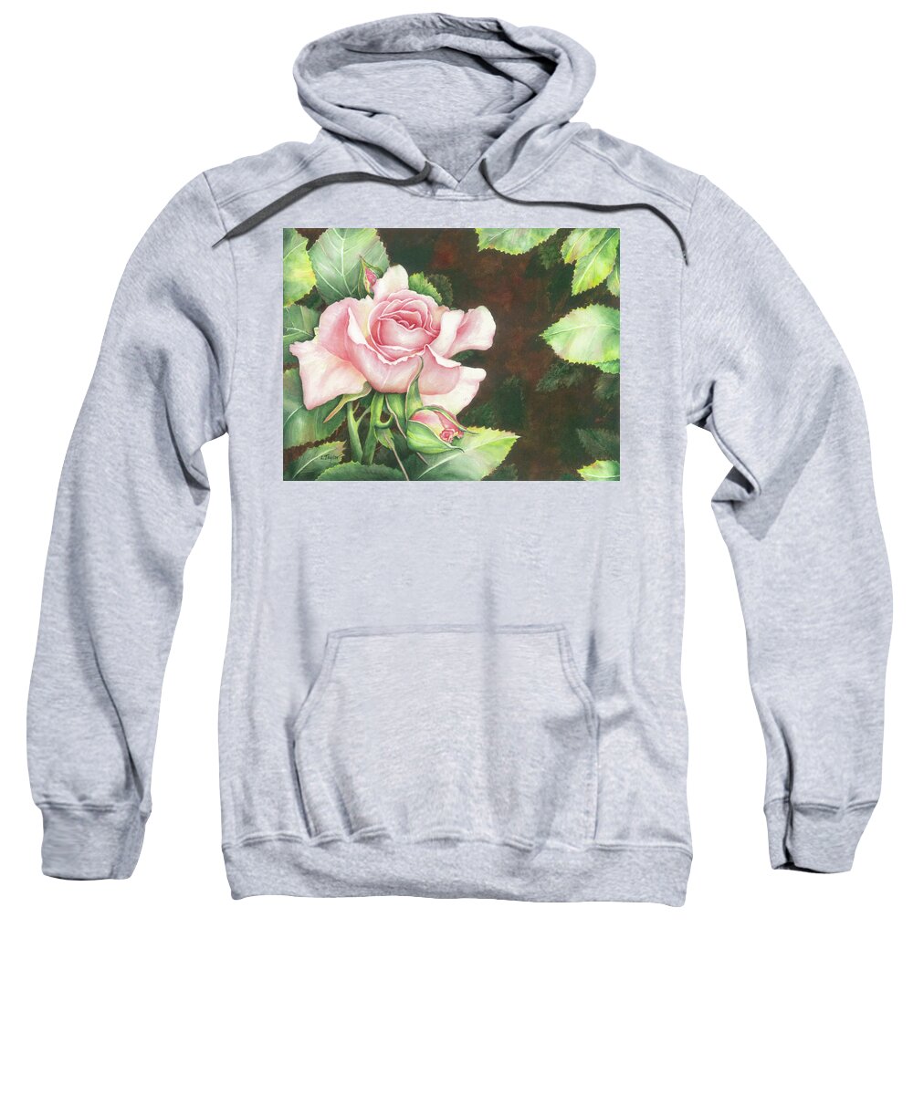 Rose Sweatshirt featuring the painting Grace by Lori Taylor