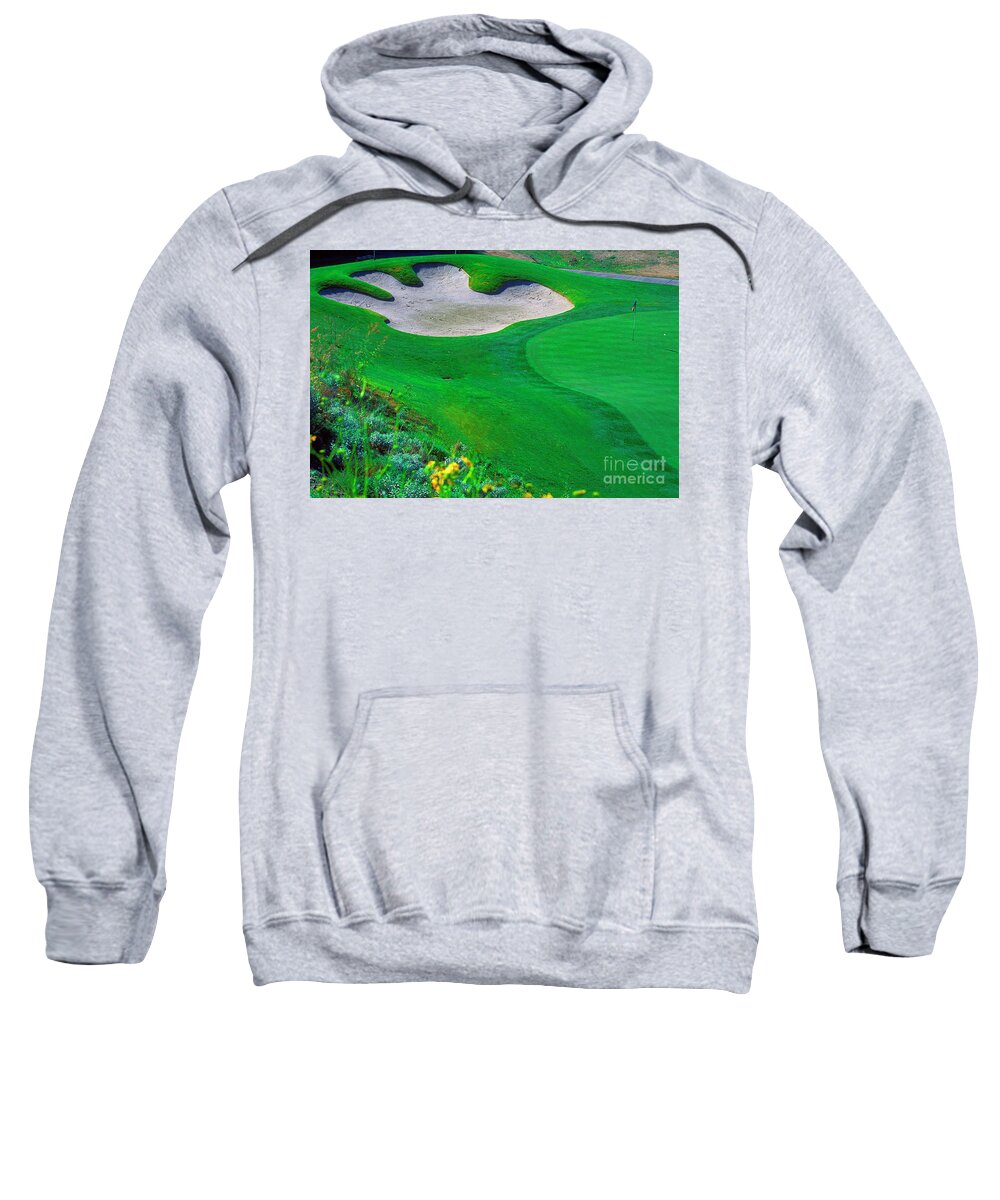 Golf Course Sweatshirt featuring the photograph Hand in Sand by Terri Brewster