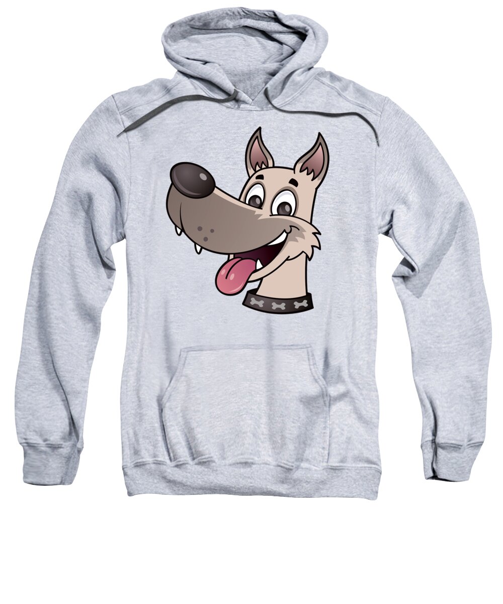 Adorable Sweatshirt featuring the digital art Happy Dog by John Schwegel