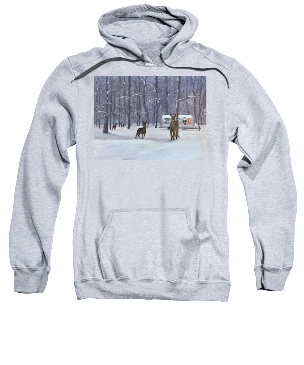 Airstream Sweatshirt featuring the painting Have yourself a shiny little Christmas by Elizabeth Jose