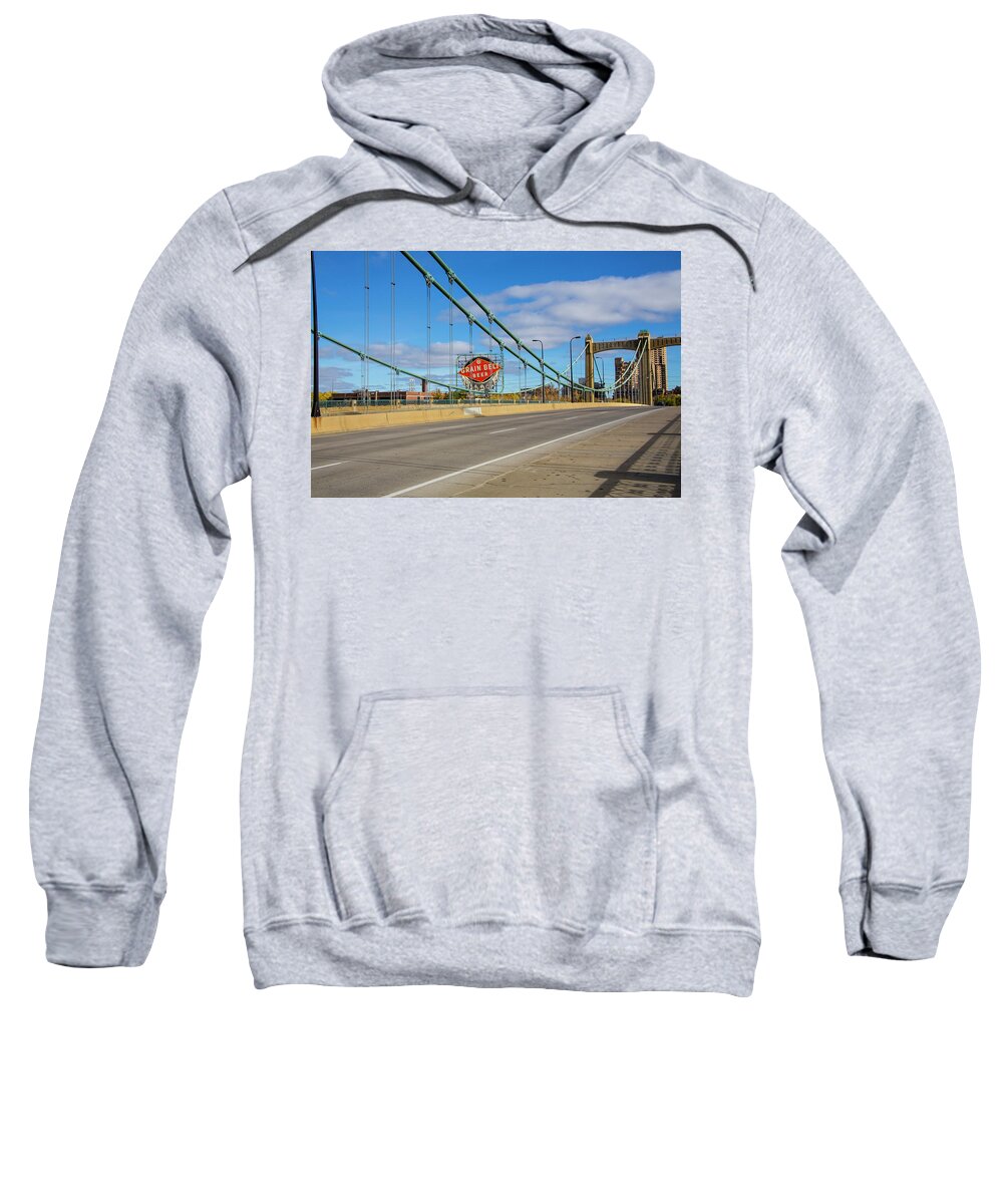  Sweatshirt featuring the photograph Hennepin Ave Bridge by Nancy Dunivin