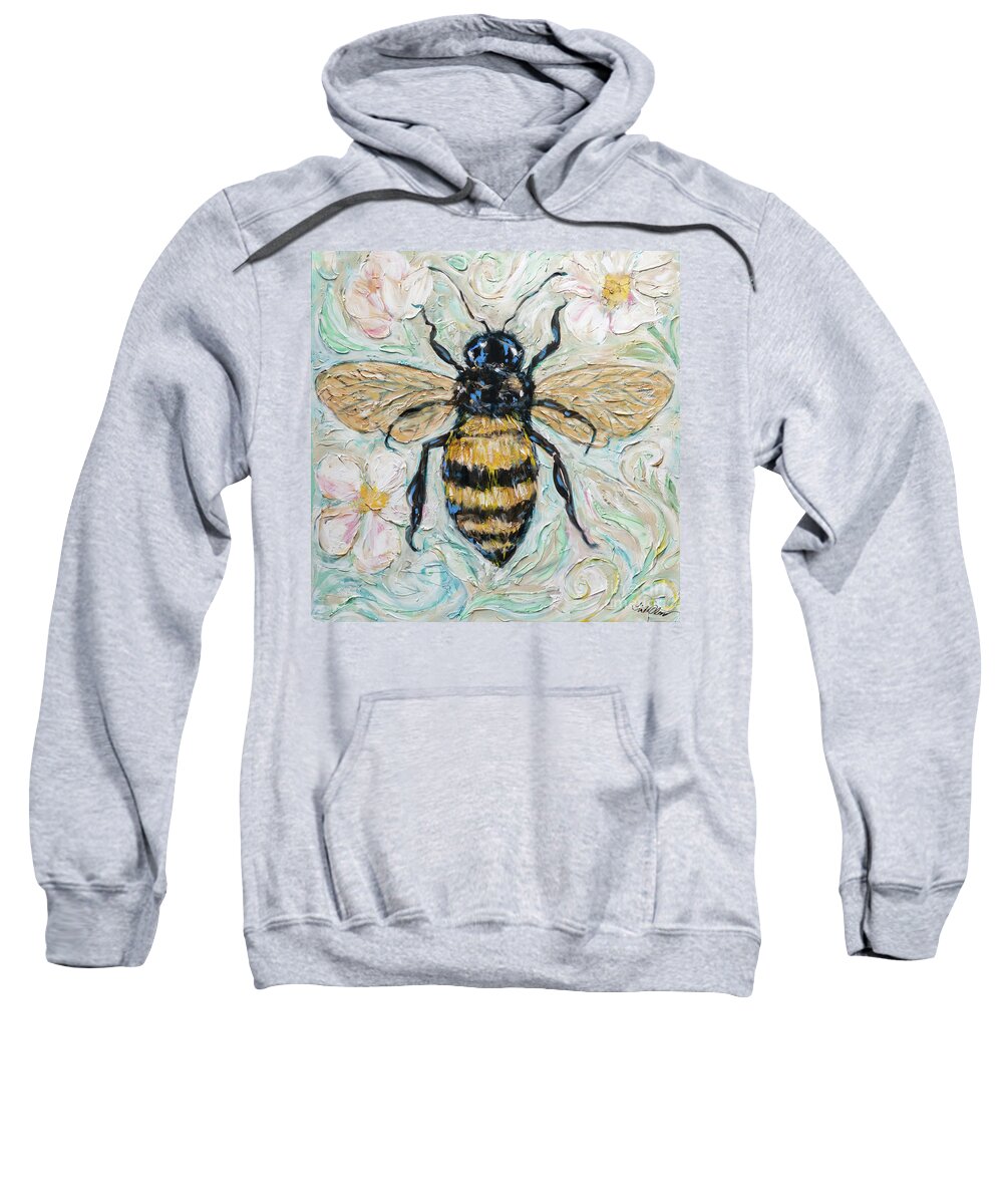 Ocean Sweatshirt featuring the painting HoneyBee by Linda Olsen