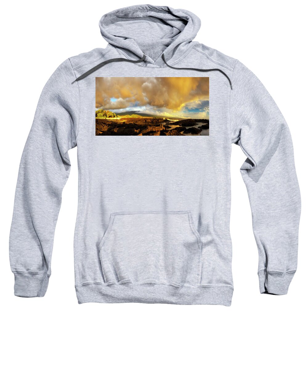 Kona Sweatshirt featuring the photograph Hualalai Sunset by Christopher Johnson