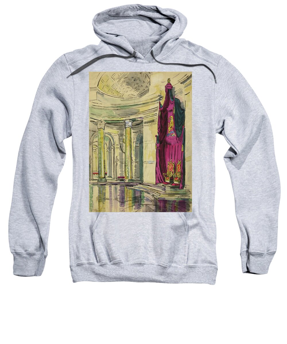 #new2022vogue Sweatshirt featuring the painting Illustration Of Durbar Hall by Cecil Beaton