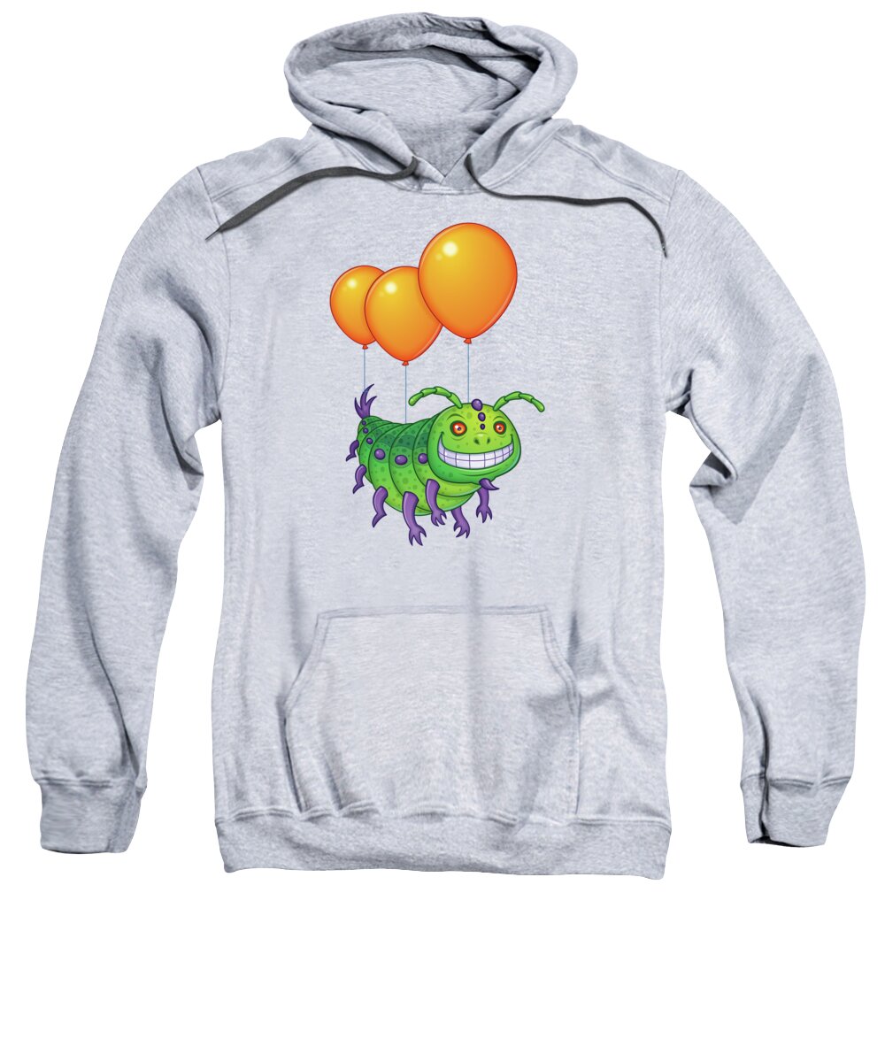 Clouds Sweatshirt featuring the digital art Impatient Caterpillar by John Schwegel