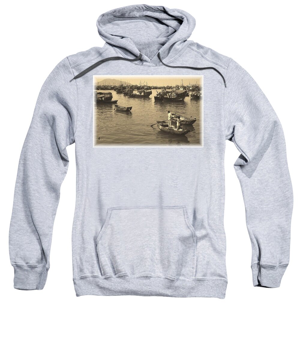 China Sweatshirt featuring the photograph In the Harbour by Fred Bailey