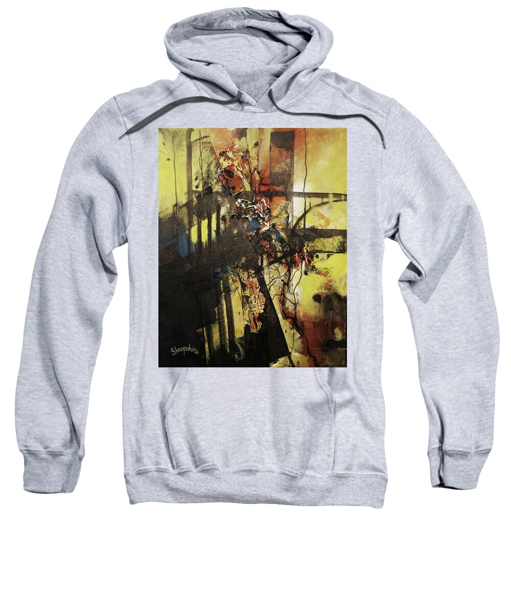 Infrastructure Sweatshirt featuring the painting Infrastructure by Tom Shropshire