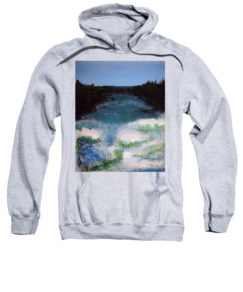 Island Escape Sweatshirt featuring the painting Island Escape Mixed Media Painting by Raquel Bright