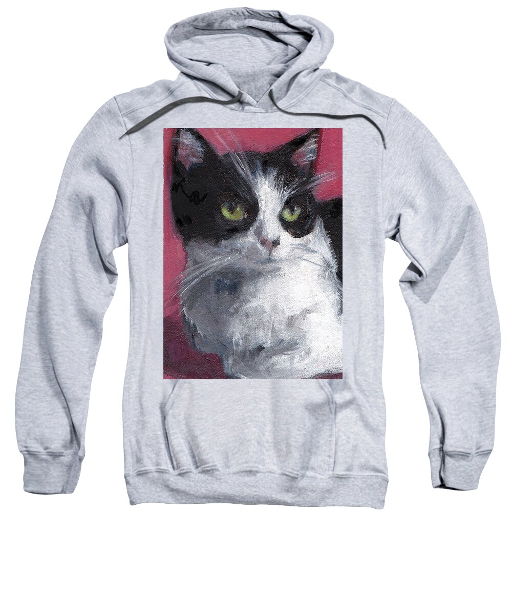 Cat Sweatshirt featuring the painting Jerry by Merle Keller