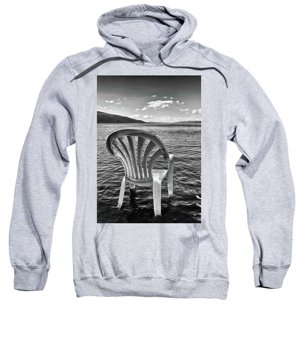 Chair Sweatshirt featuring the photograph Lakeside Waiting Room by Tom Gresham