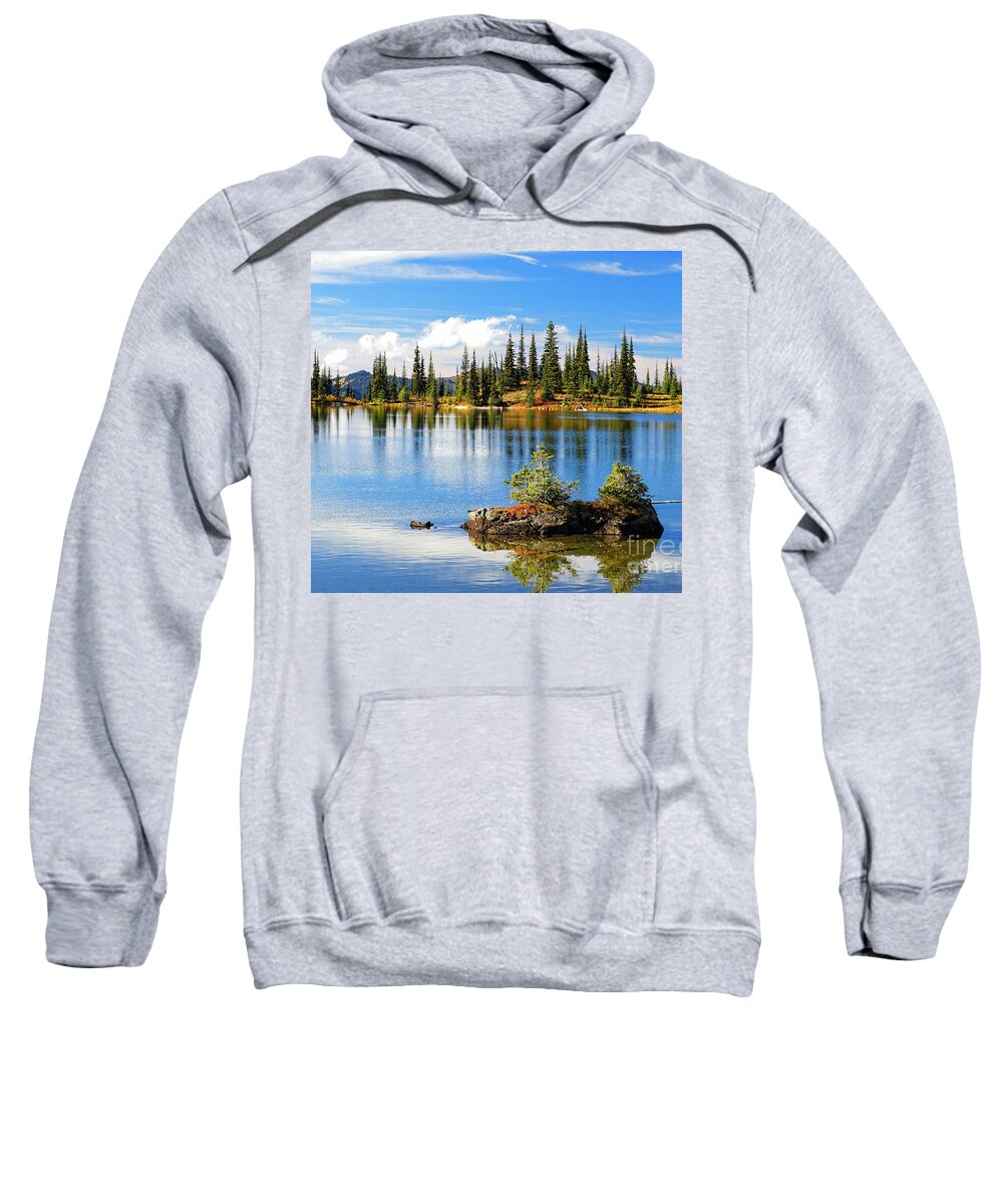 Landscape Sweatshirt featuring the photograph Crystal Lake near Packwood Washington by Robert C Paulson Jr