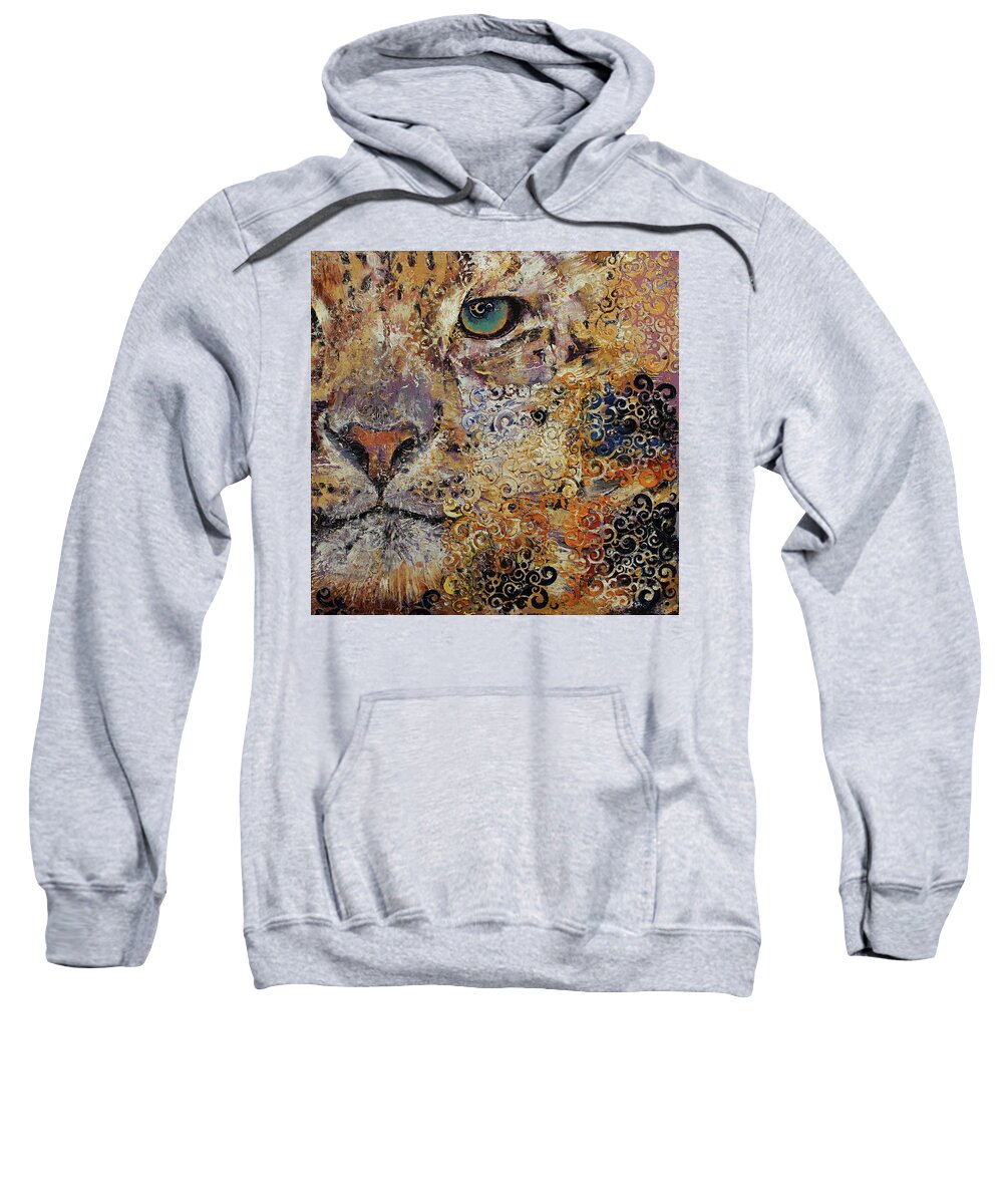 Cat Sweatshirt featuring the painting Leopard Dynasty by Michael Creese