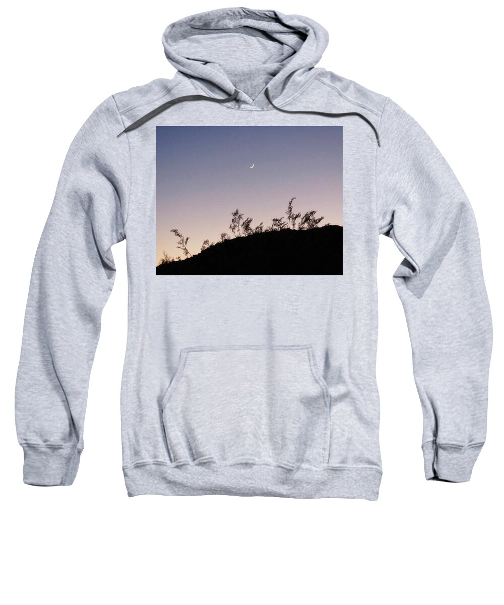 Arizona Sweatshirt featuring the photograph Libra Twilight Crescent by Judy Kennedy
