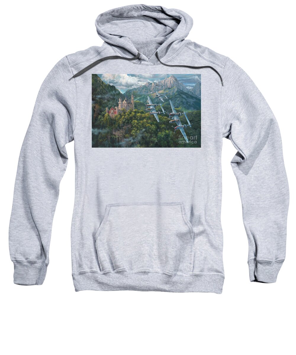 Airwar Sweatshirt featuring the painting Valley of the Mad King by Randy Green