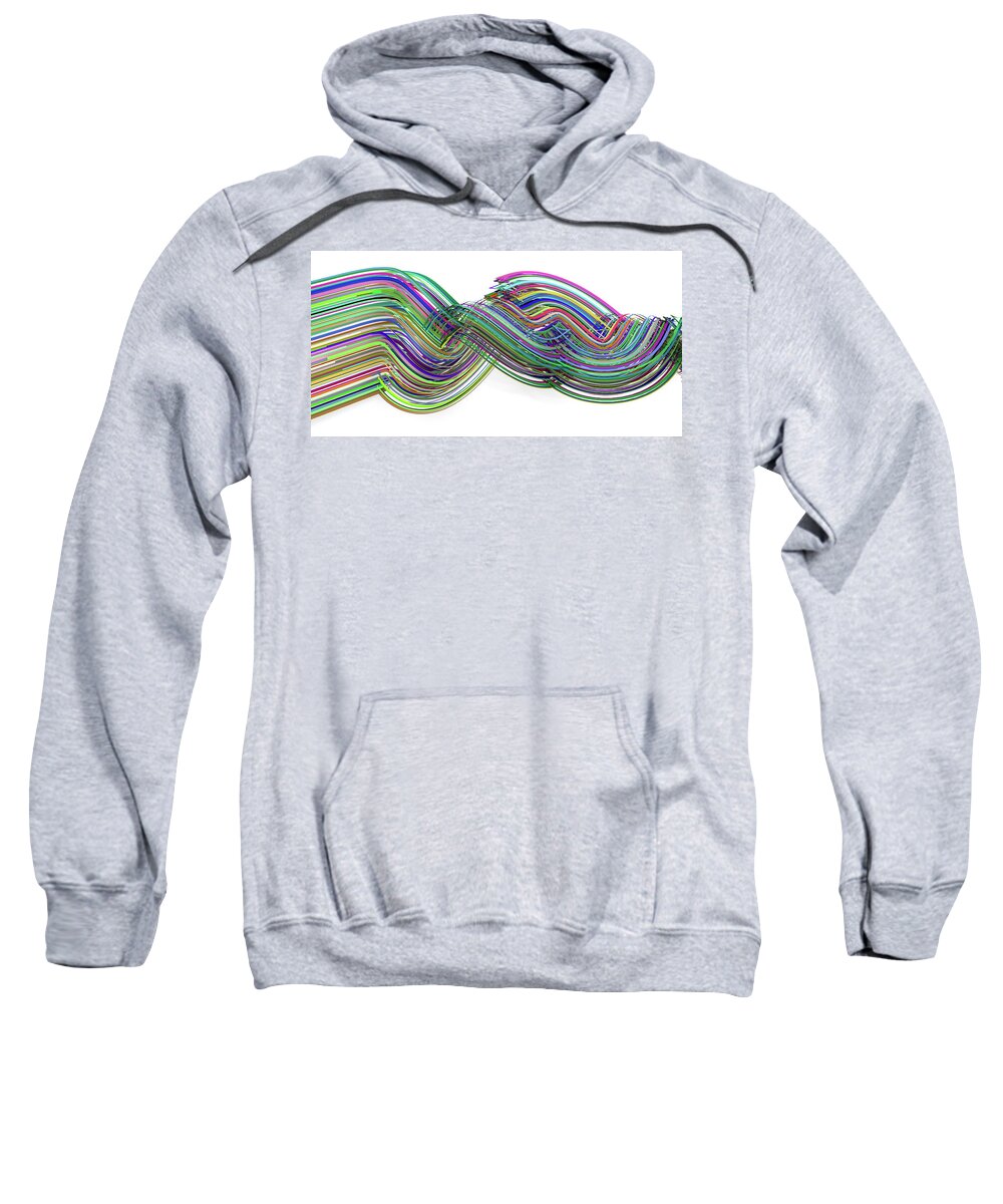 Colorful Sweatshirt featuring the digital art Lines and Curves 3 by Scott Norris