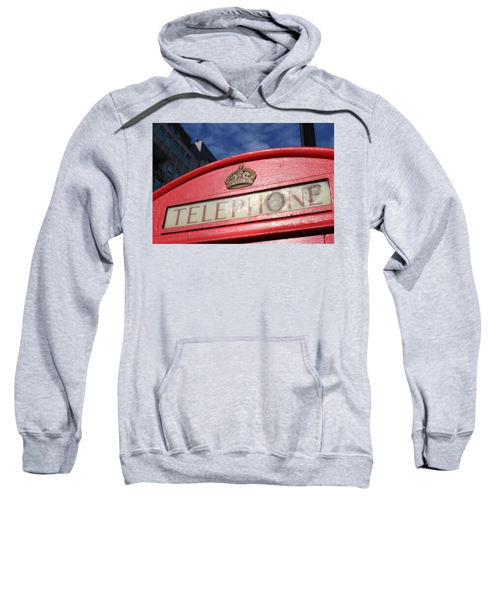 Telephone Sweatshirt featuring the photograph London's Royal Telephone Booth by Laura Smith