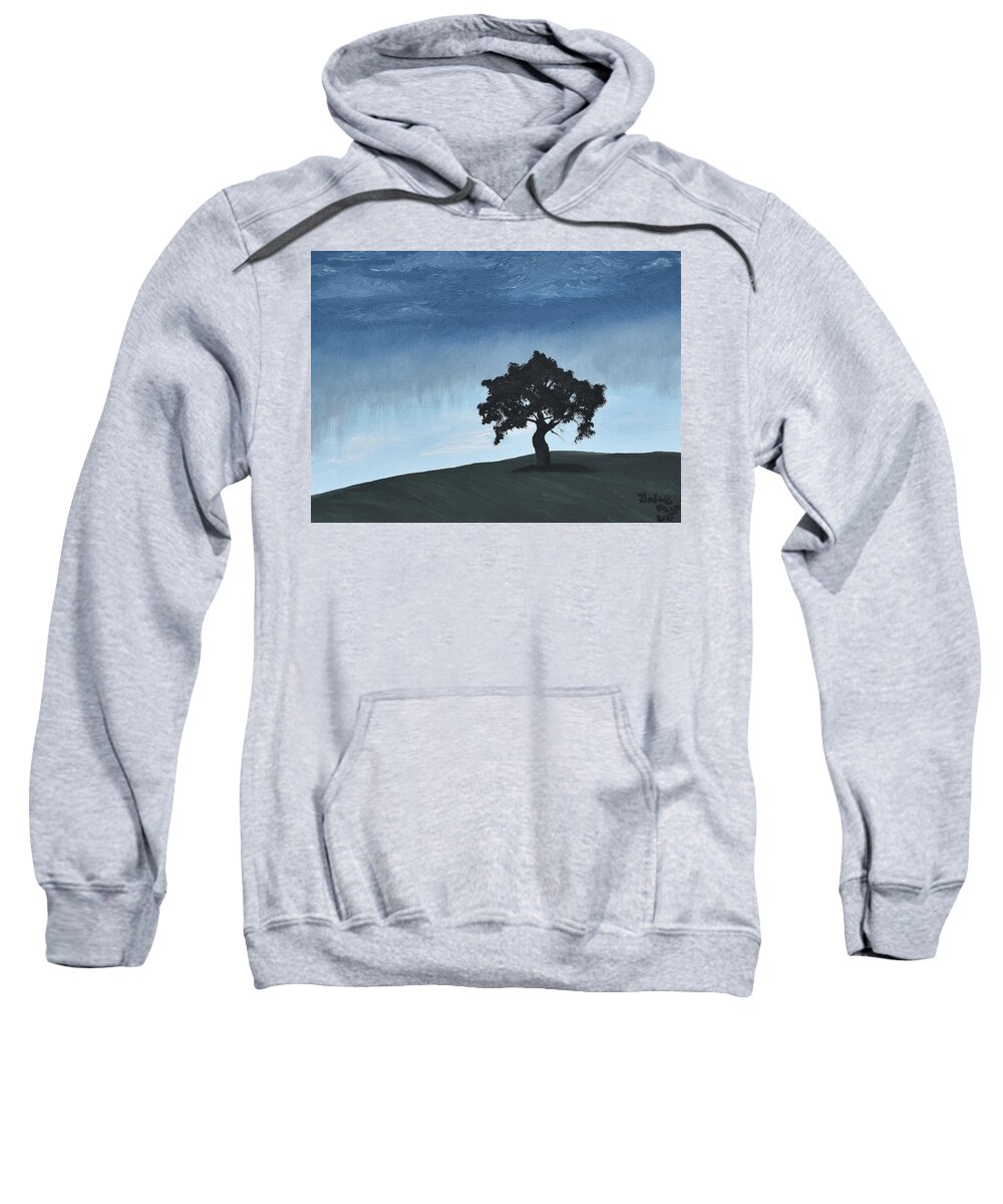 Landscape Sweatshirt featuring the painting Lone Tree by Gabrielle Munoz