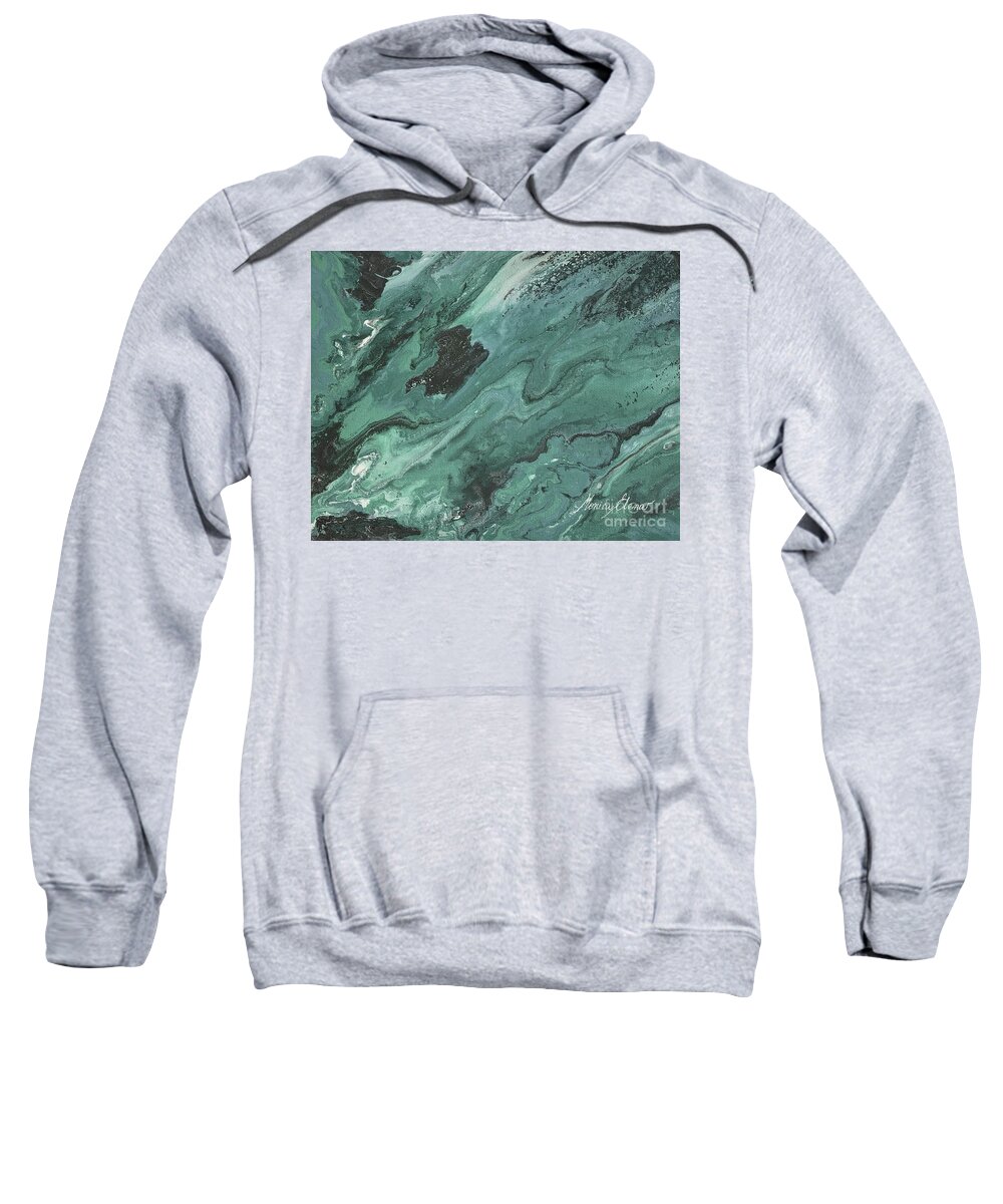 Abstract Sweatshirt featuring the painting Long Voyage by Monica Elena