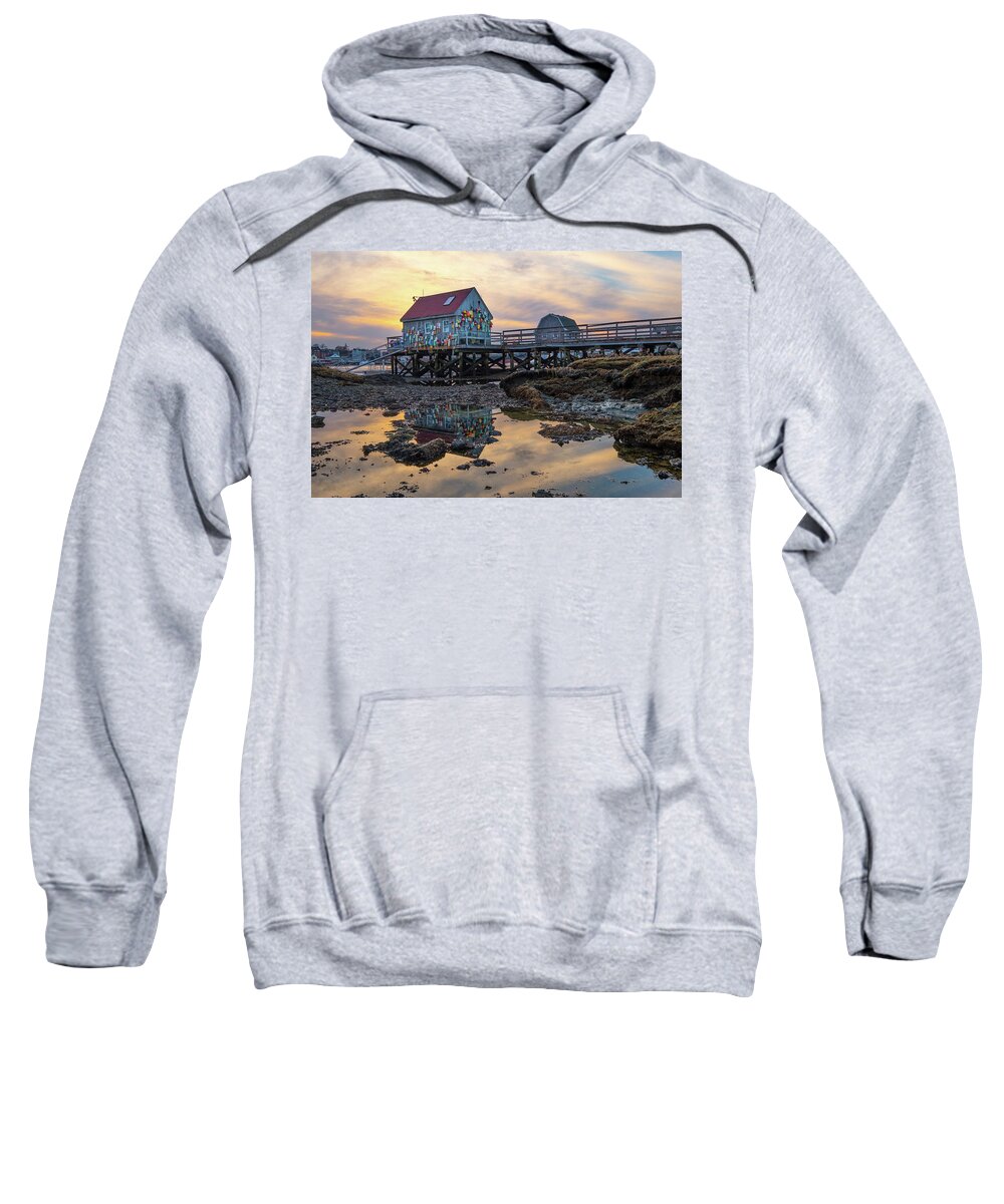 Badgers Island Sweatshirt featuring the photograph Low Tide Reflections, Badgers Island. by Jeff Sinon