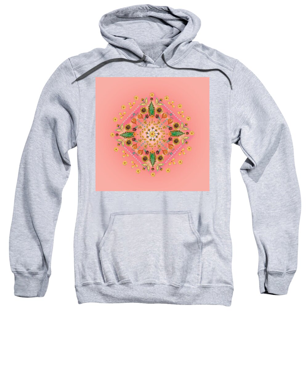 Mandala Sweatshirt featuring the digital art Mandala flowering series#2. Pink by Elena Kotliarker