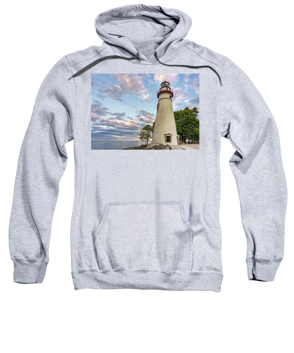 America Sweatshirt featuring the photograph Marblehead Lighthouse by Marianne Campolongo