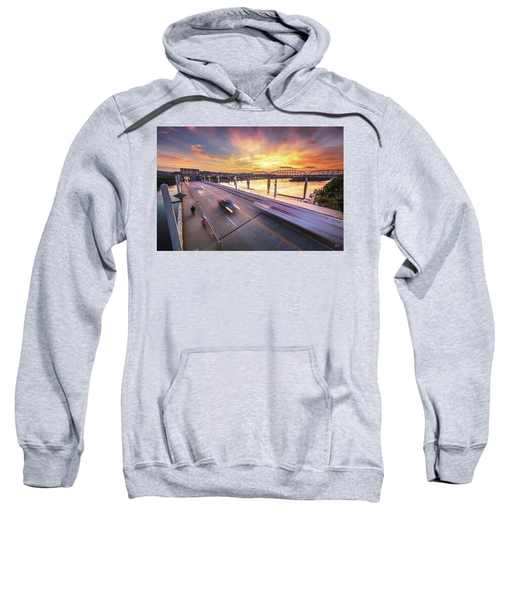 Commuter Sweatshirt featuring the photograph Market Street Commuters by Steven Llorca