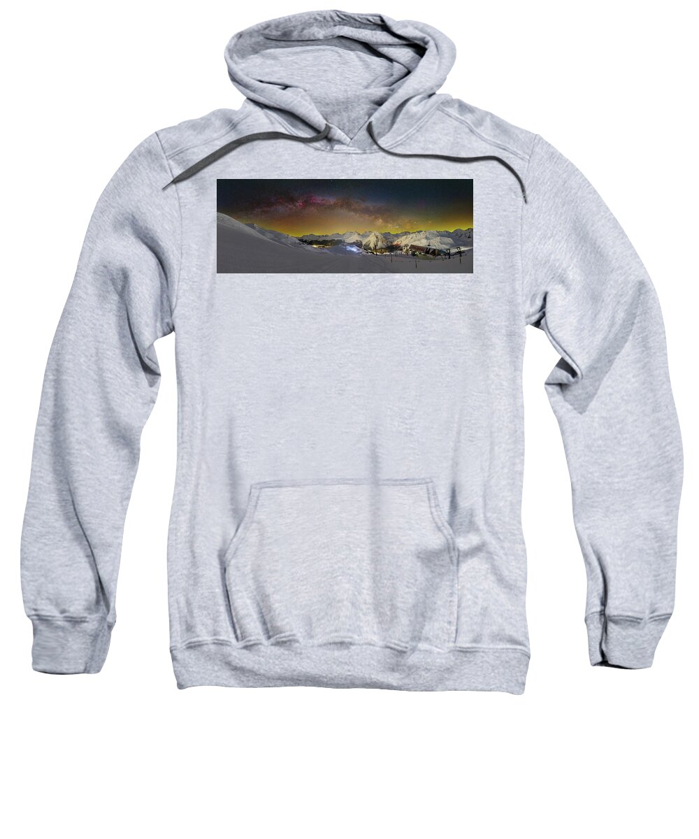 Mountains Sweatshirt featuring the photograph Milkyway over Toblerone by Ralf Rohner