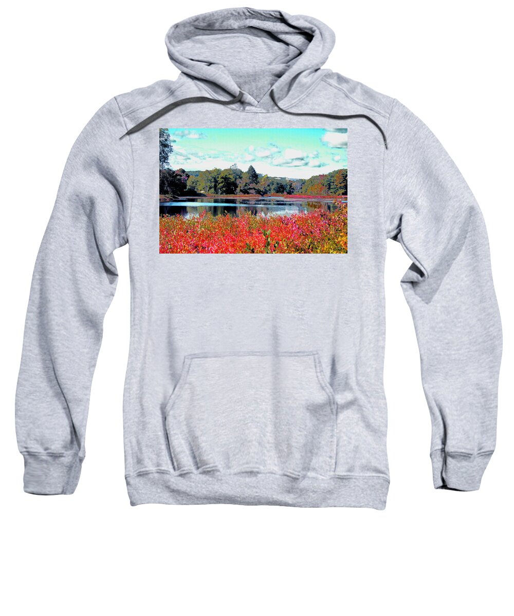 Ashland Sweatshirt featuring the digital art Mill Pond in September by Cliff Wilson
