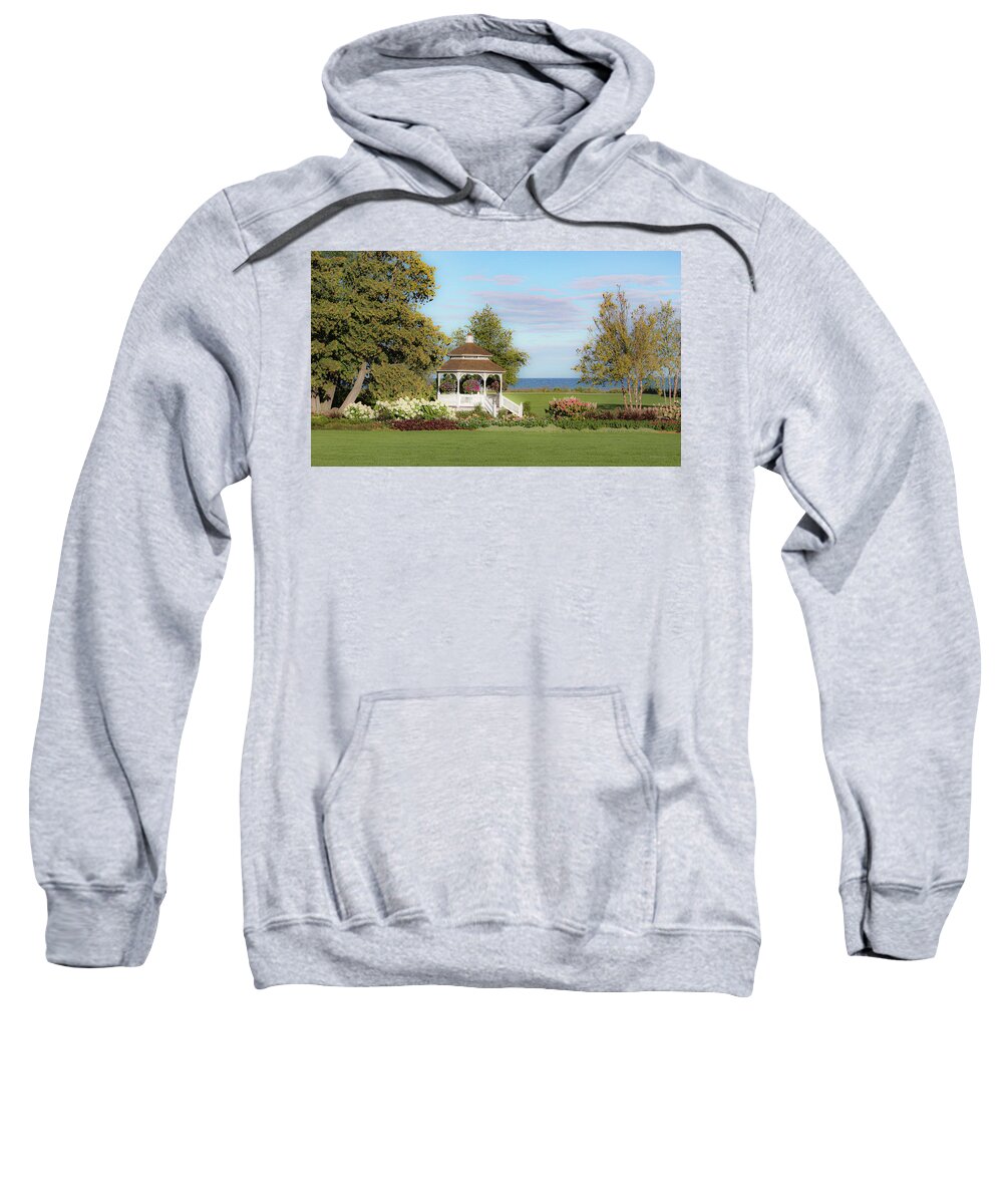 Mission Point Sweatshirt featuring the photograph Mission Point Gazebo by Diane Lindon Coy