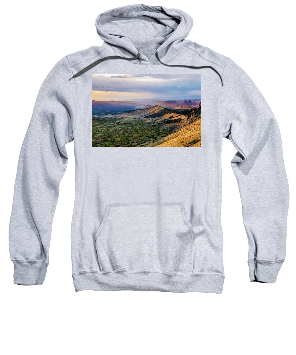 Aspens Sweatshirt featuring the photograph Moab Gold by Johnny Boyd