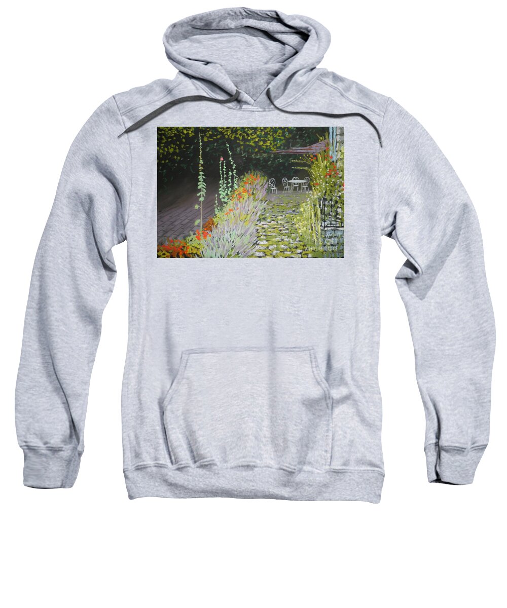 Pastels Sweatshirt featuring the pastel Monet's Neighbour by Rae Smith PAC