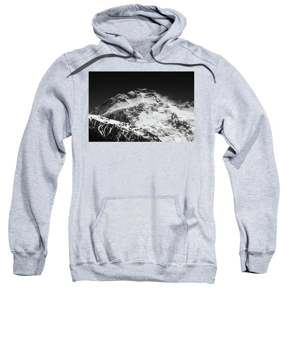 Mount Sefton Sweatshirt featuring the photograph Monochrome Mount Sefton by Mark Hunter