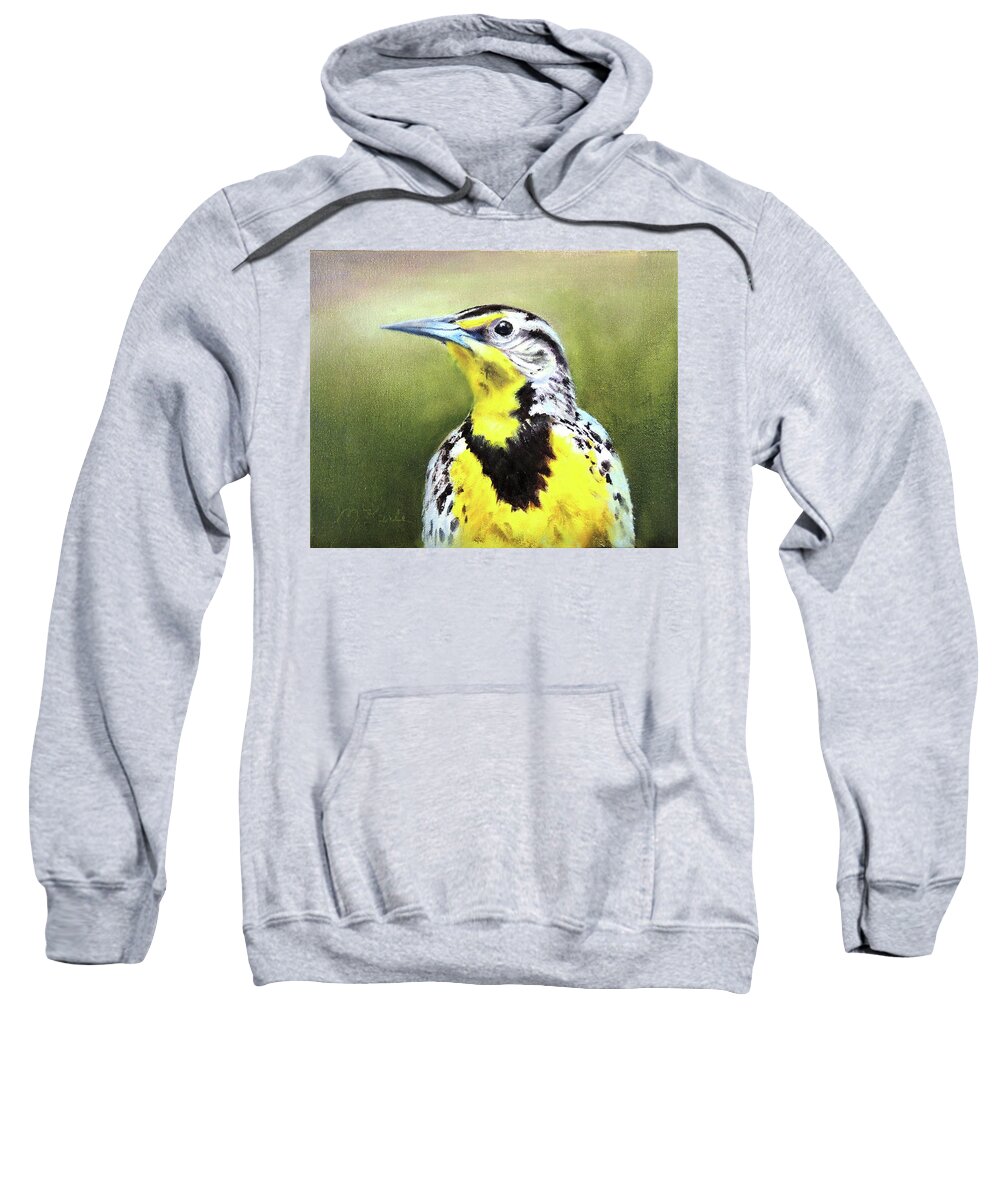 Bird Sweatshirt featuring the painting Montana Meadowlark by Marsha Karle