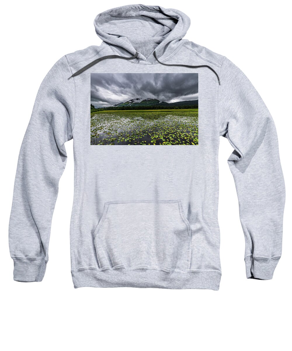 Alaska Sweatshirt featuring the photograph Moose Pond by David Downs