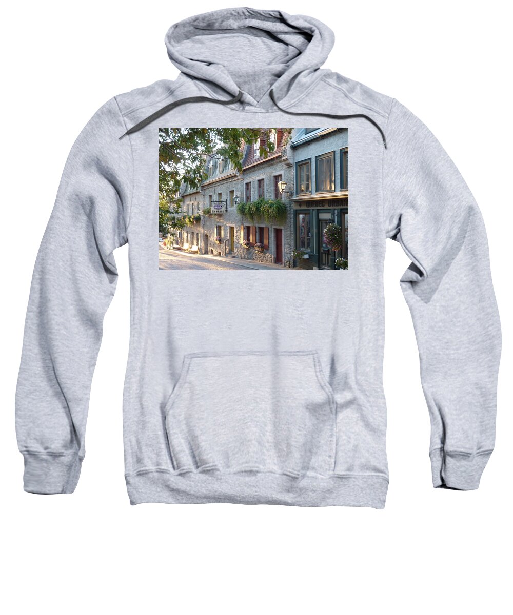 Quebec City Sweatshirt featuring the photograph Sunrise in Lower Town Quebec City by Patricia Caron