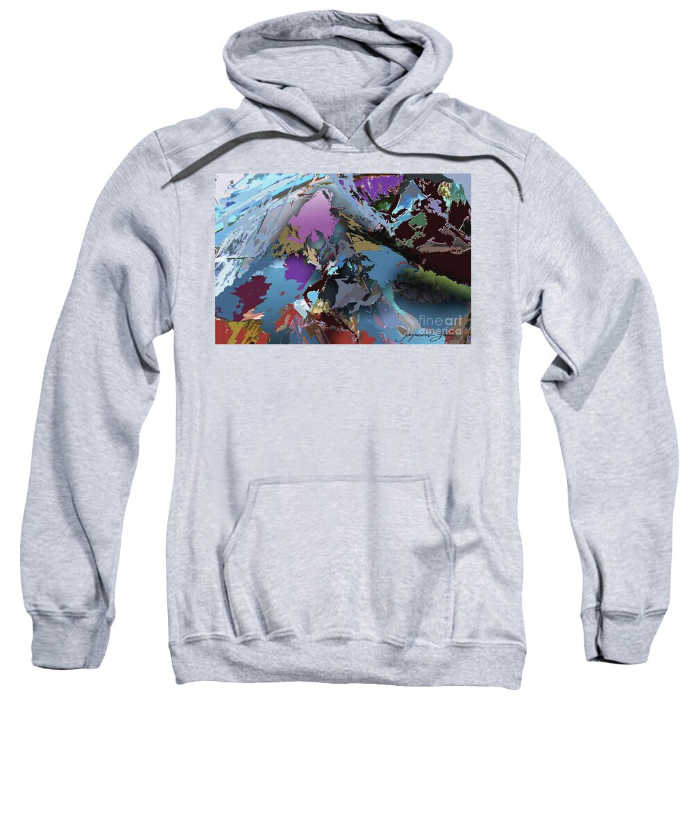 Abstract Sweatshirt featuring the digital art Mountain Majesty by Jacqueline Shuler