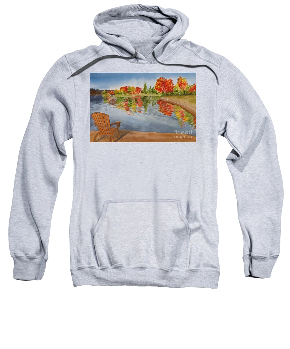 Muskoka Sweatshirt featuring the painting Muskoka Fall by Petra Burgmann