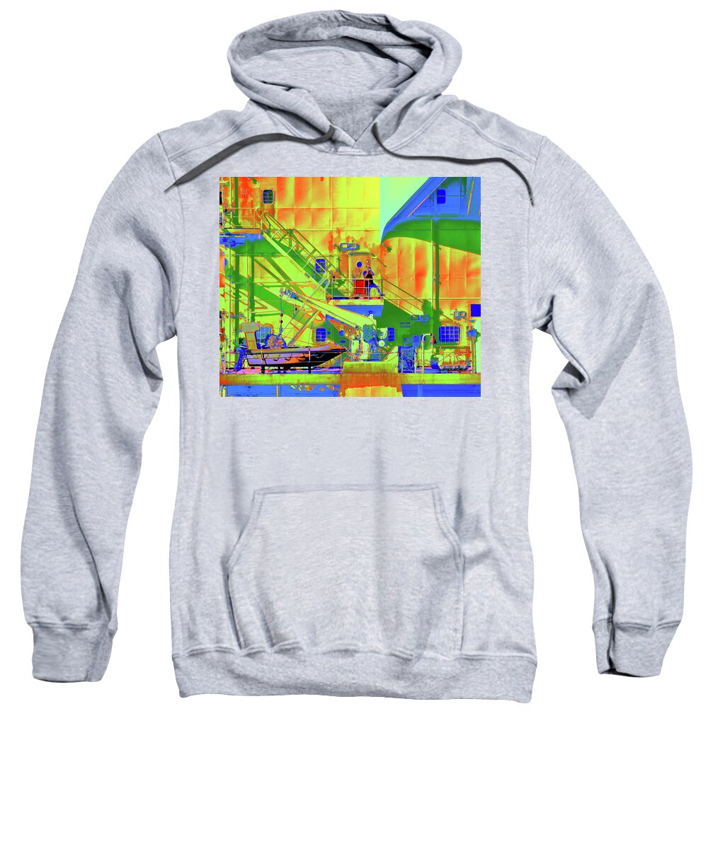 Photograph Sweatshirt featuring the photograph Muster Station by Debra Grace Addison