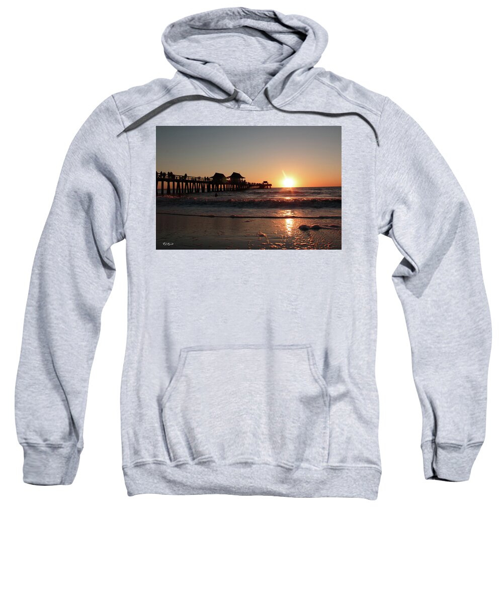 Florida Sweatshirt featuring the photograph Naples Sunsets - Busy Naples Pier at Sunset by Ronald Reid