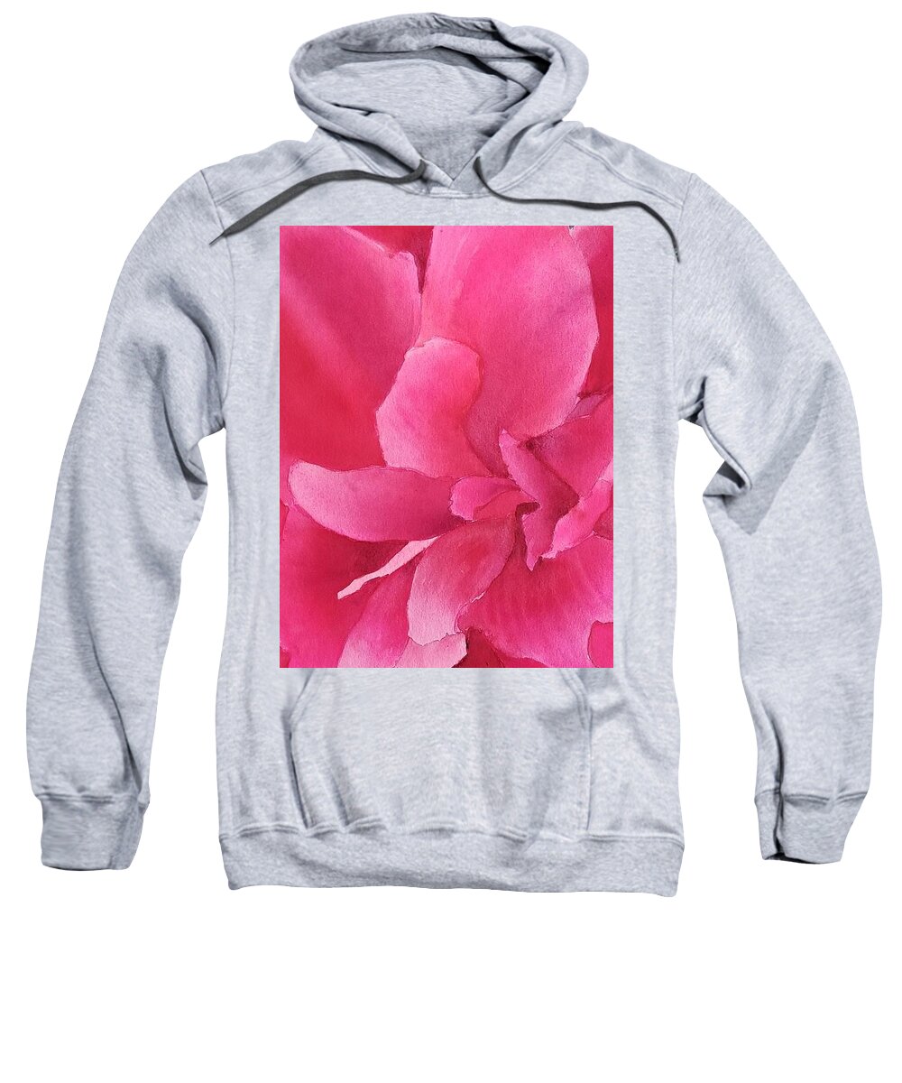 Peony Sweatshirt featuring the painting Natalie's Peony by Ann Frederick