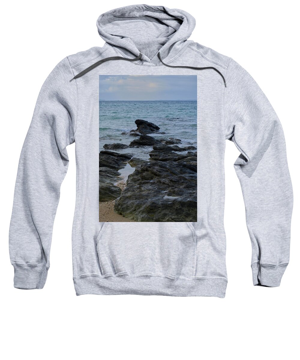 Rocks Sweatshirt featuring the photograph Natural Dock by Eric Hafner