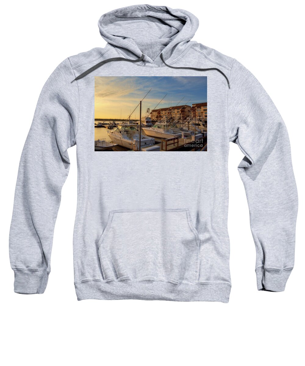 Scenic Sweatshirt featuring the photograph Near Sunset At The Marina by Kathy Baccari