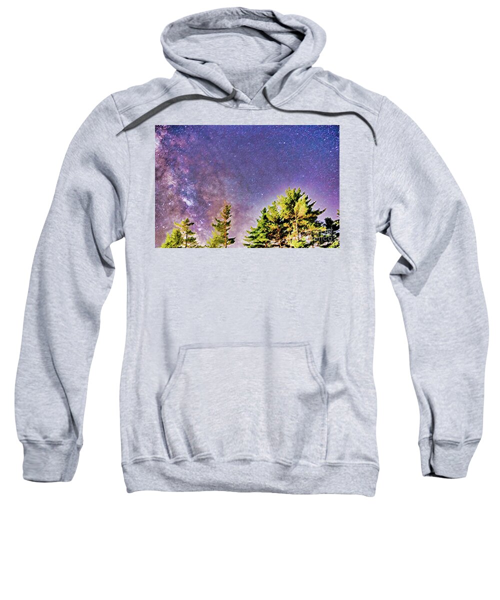 Night Sweatshirt featuring the digital art Night Sky by Bill King