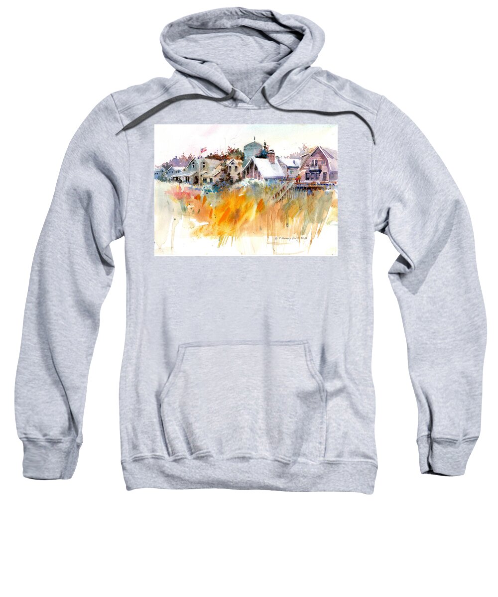 Visco Sweatshirt featuring the painting Overlooking the Marsh Grass by P Anthony Visco