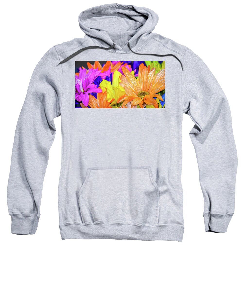 Painted Daisies Sweatshirt featuring the photograph Painted Daisies by Michelle Wittensoldner