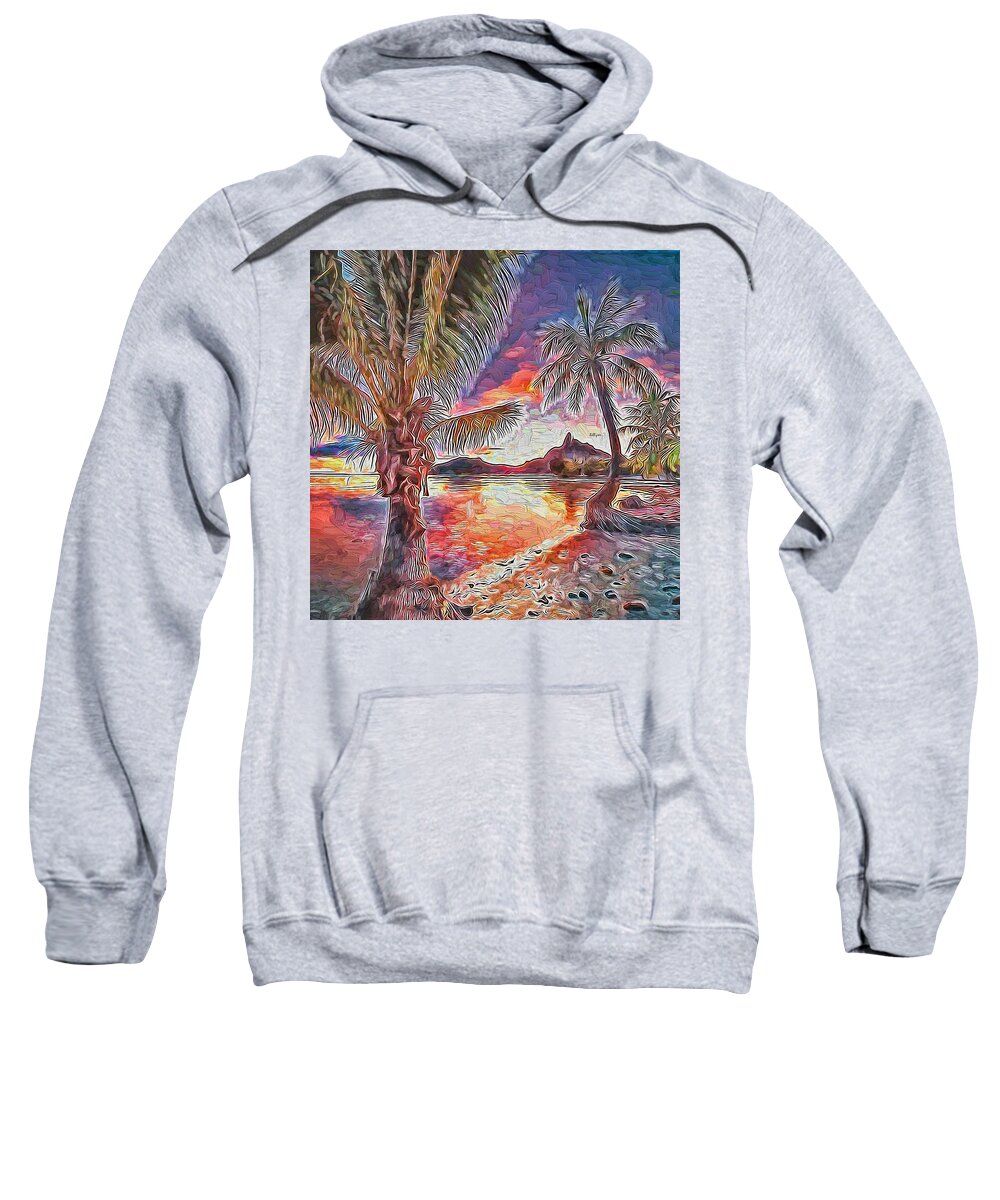 Paint Sweatshirt featuring the painting Palm fantasy by Nenad Vasic