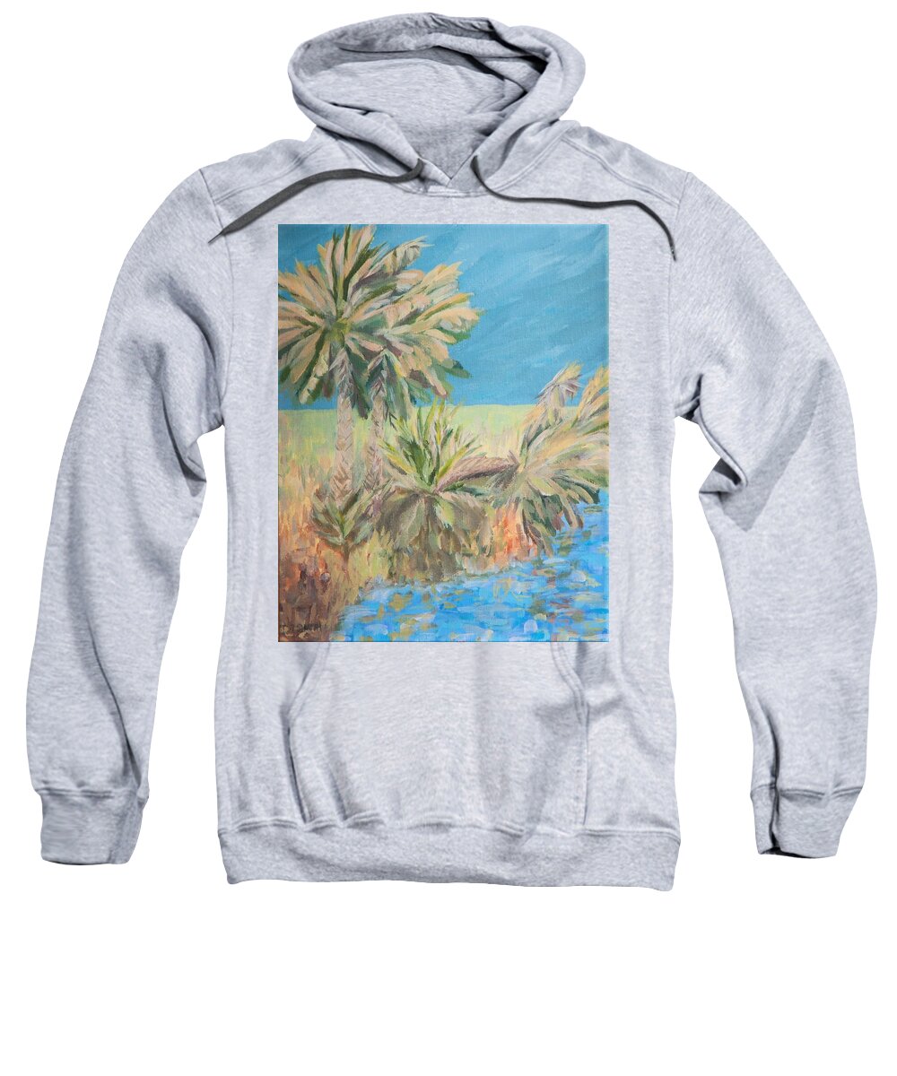Landscape Sweatshirt featuring the painting Palmetto Edge by Deborah Smith