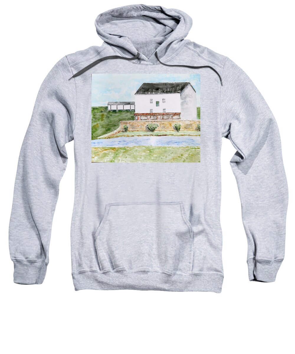 Barn Sweatshirt featuring the painting Pennsylvania Barn by Claudette Carlton